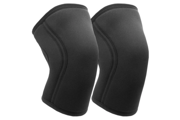 Solid color neoprene knee sleeves in customizable minimalist design