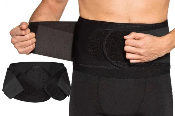 Adjustable Back Brace Support with dual tension straps for customizable lower back compression and stability