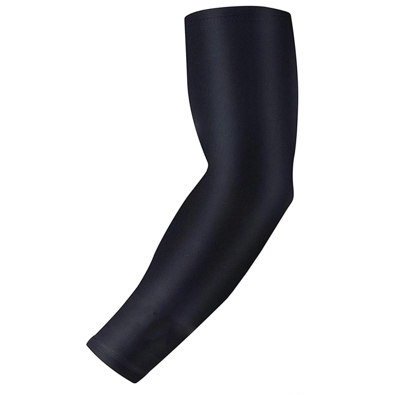 Private label Arm Sleeves Basketball style, solid black compression design for custom manufacturing