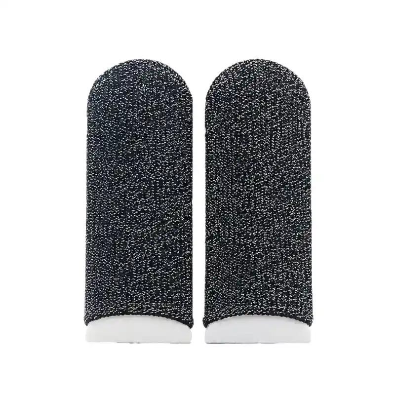 Black knit thumb and finger gaming sleeve pair for mobile esports