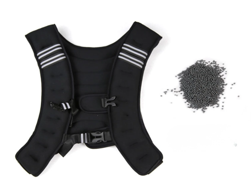 Weighted vest with high-density steel shot sand filling material