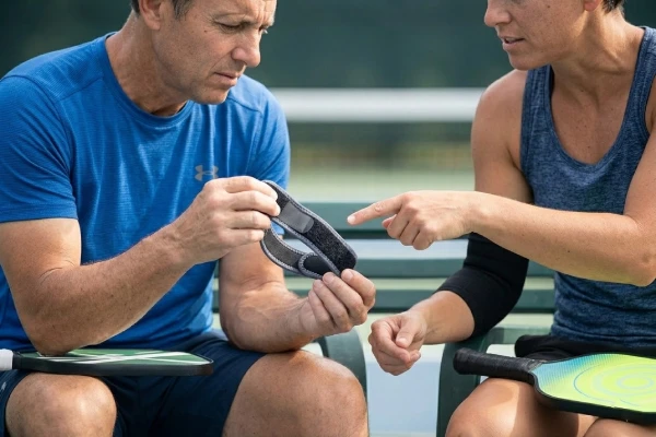 Choosing an elbow brace_ Two pickleball players discuss options