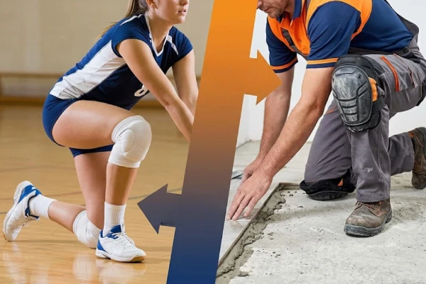 Comparison of volleyball player and worker wearing knee pads for impact protection and pressure relief