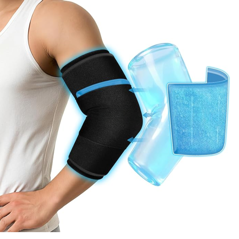 Elbow support brace with removable gel ice pack insert