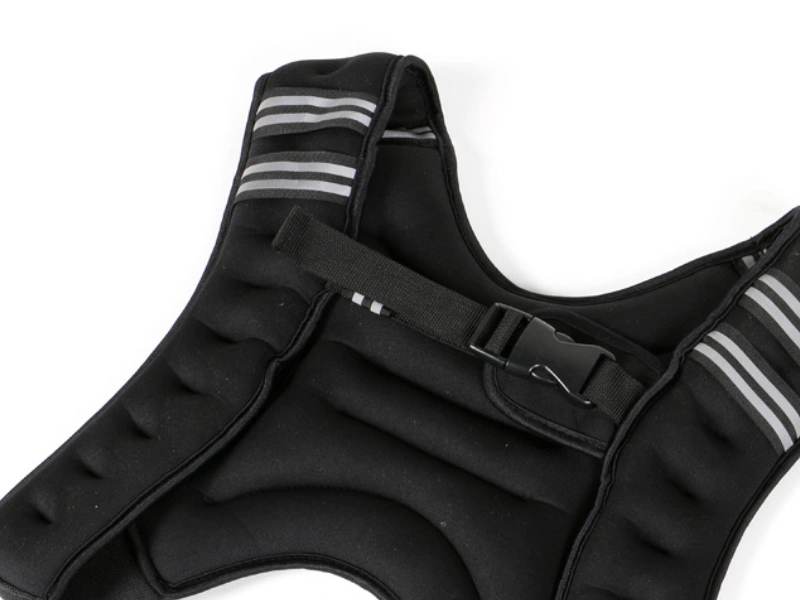 Ergonomic shoulder and neck straps on a weighted vest
