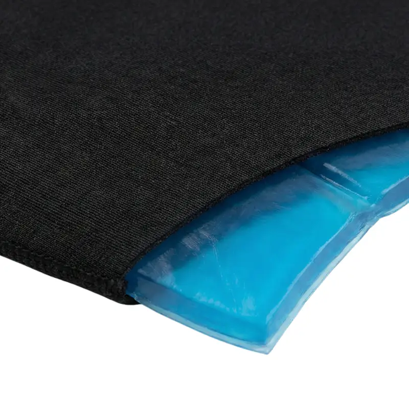 Close-up of gel insert under fabric in Migraine Relief Cap material detail