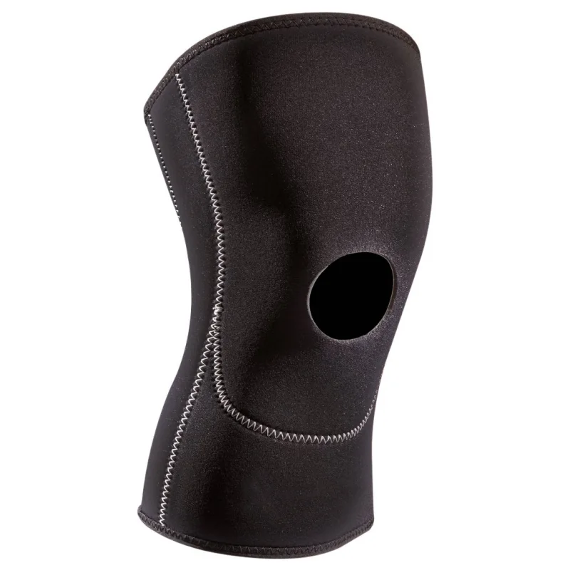 Black open patella neoprene knee sleeve highlighting product range style