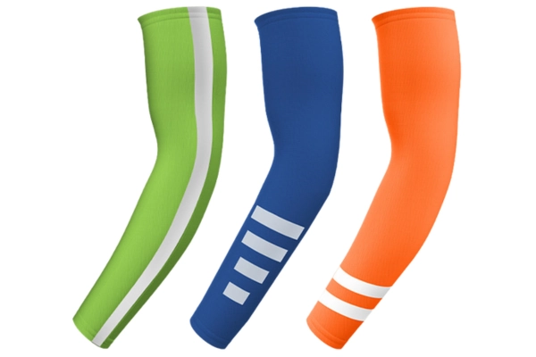 Custom arm sleeve color options featuring reflective elements for enhanced visibility and branding