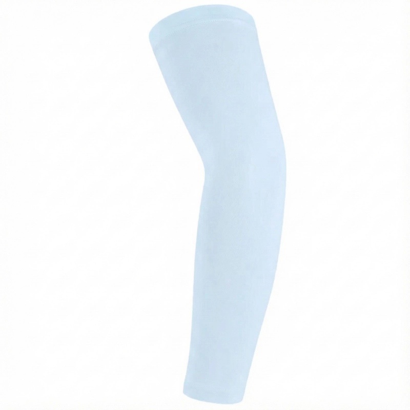 Light blue UV Arm Sleeve with smooth cooling fabric for private label manufacturing