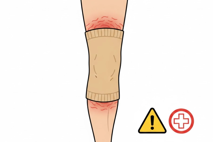 Warning signs that a knee compression sleeve is unsafe for sleeping