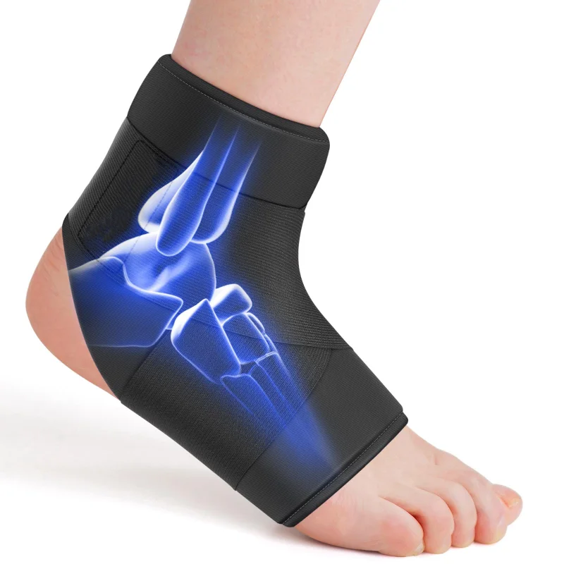 Hot cold ankle sleeve highlighting flexible fabric and ankle joint pain relief design