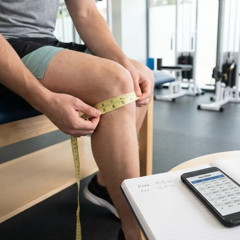 Knee measurement process using tape to determine the correct compression sleeve size