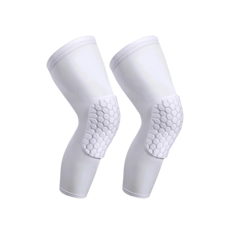 full leg sleeve with knee pad set providing extended compression and honeycomb knee protection