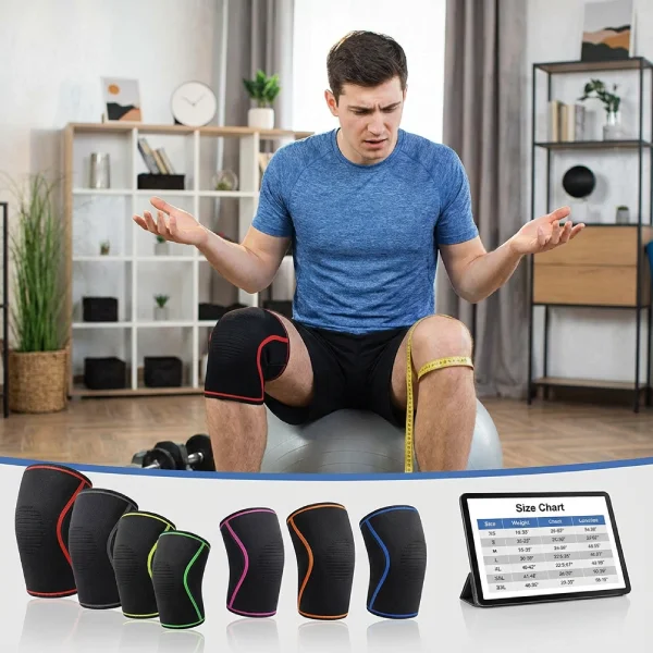 Visual guide highlighting four steps to choose the right compression knee sleeve size